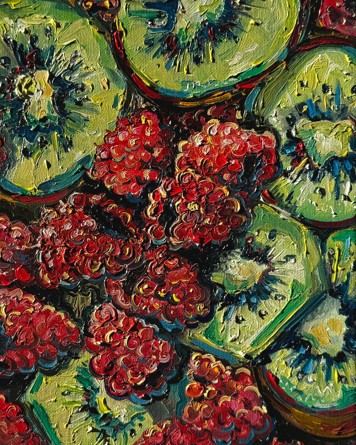 Kiwi and Raspberries Print