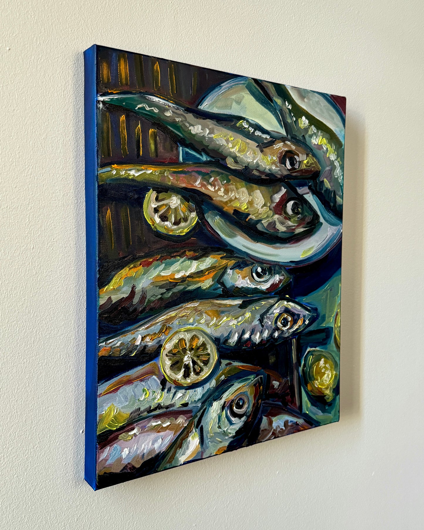 Fish in Cool Tones, 16x20 Inch Original