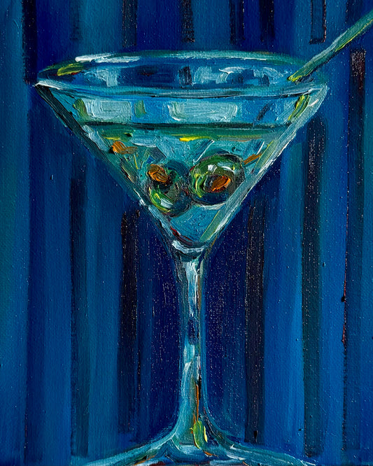 Martini on Blue Print