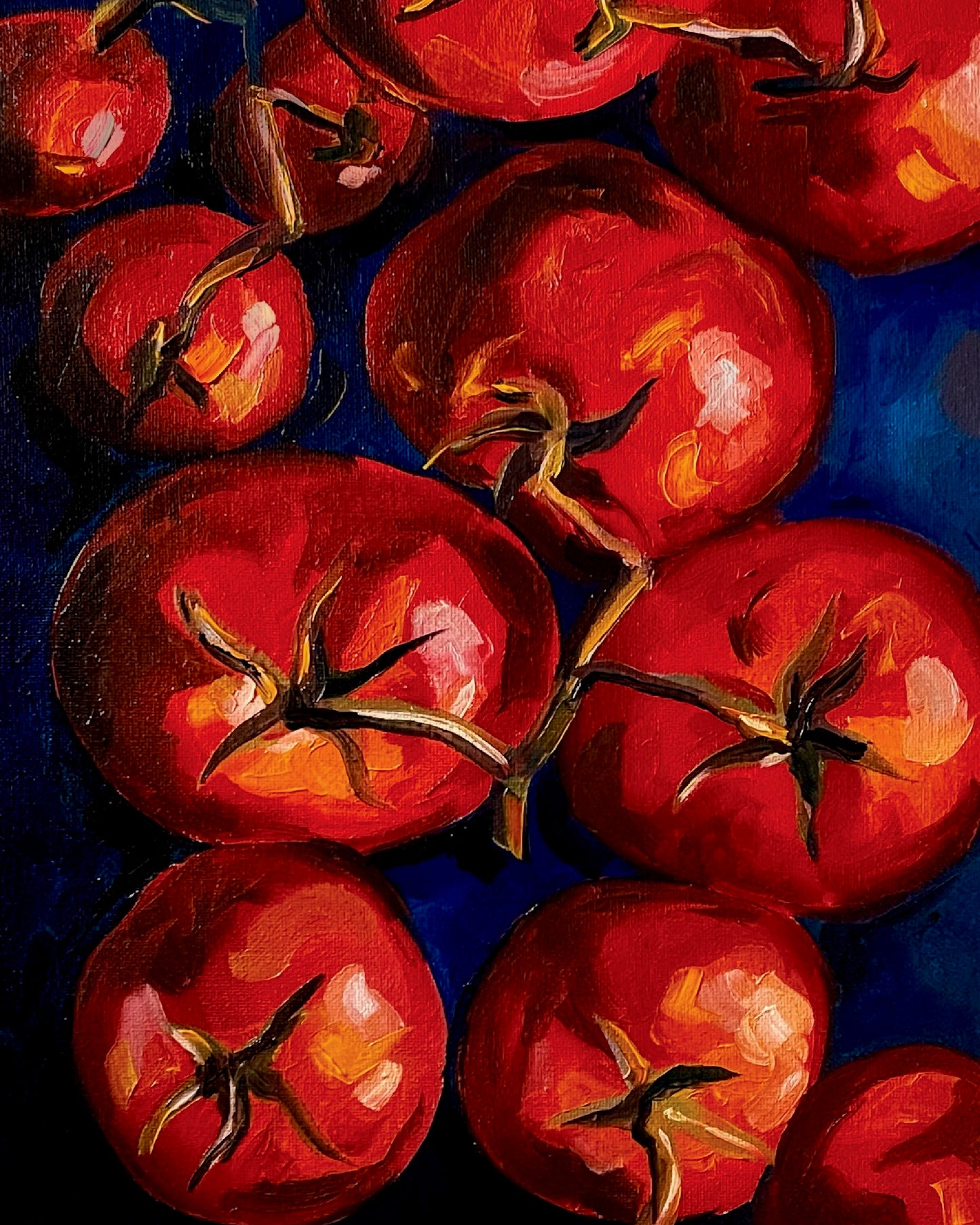 Tomatoes on Blue Print