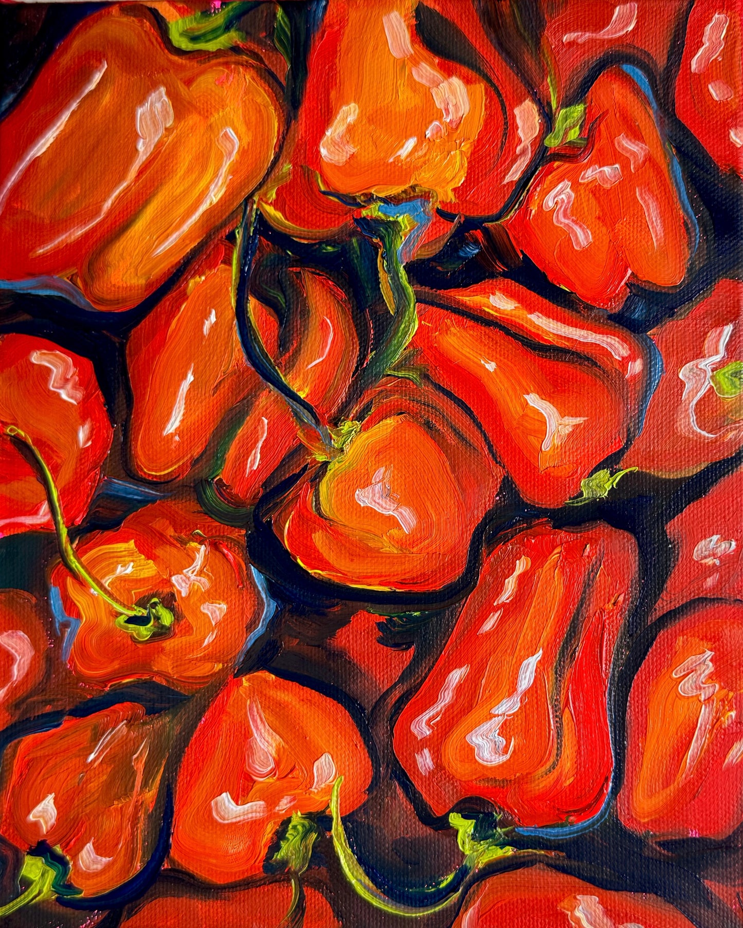 Habanero Peppers, 8x10 Inch Original