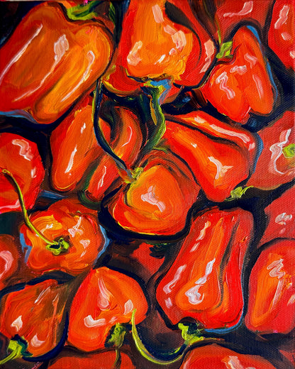 Habanero Peppers, 8x10 Inch Original