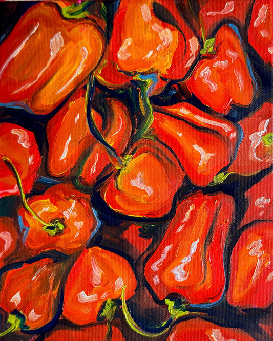 Habanero Peppers, 8x10 Inch Original