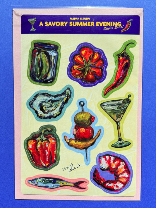 STICKER SHEET: A Savory Summer Evening