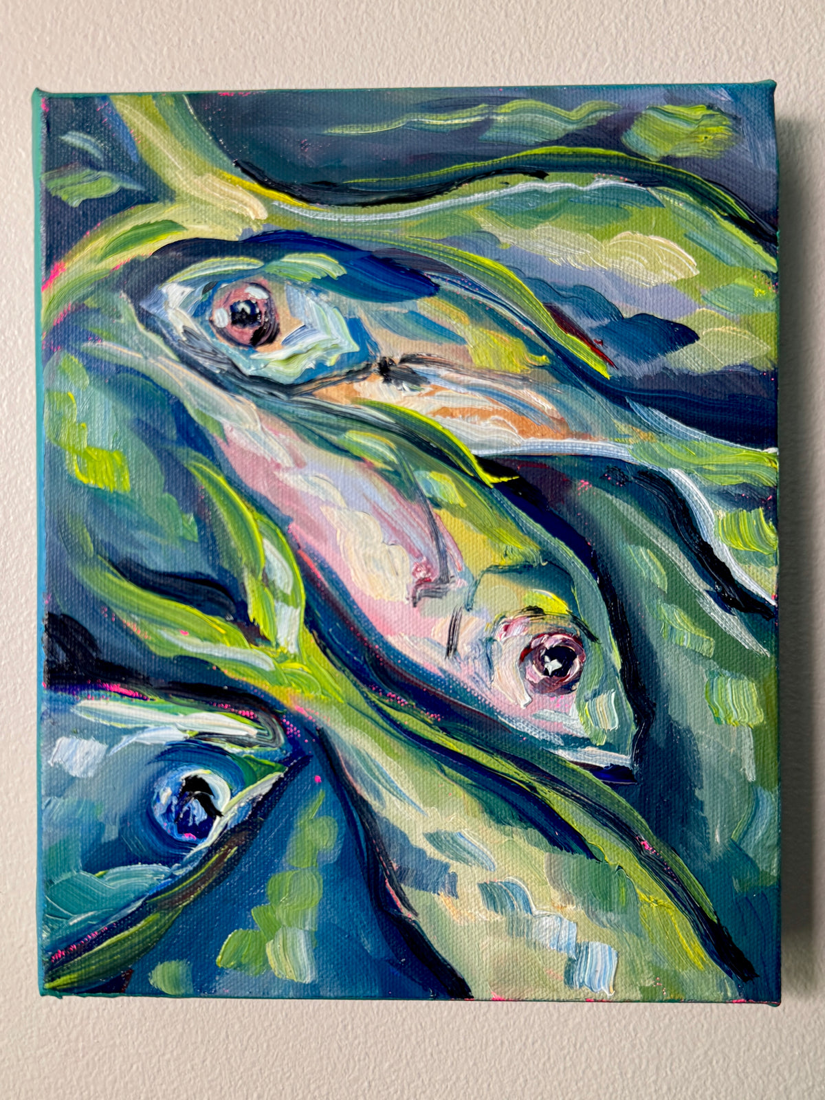 Merau Fish Fish with Chartreuse, 8x10 Inch Original – Maura K Spain
