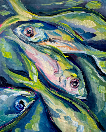 Fish with Chartreuse, 8x10 Inch Original