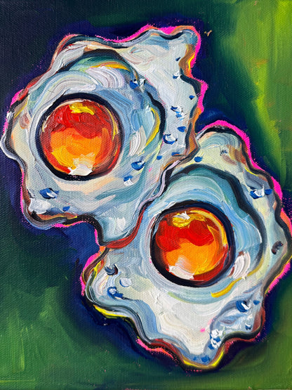 Sunny Side Up on Green, 8x10 Inch Original