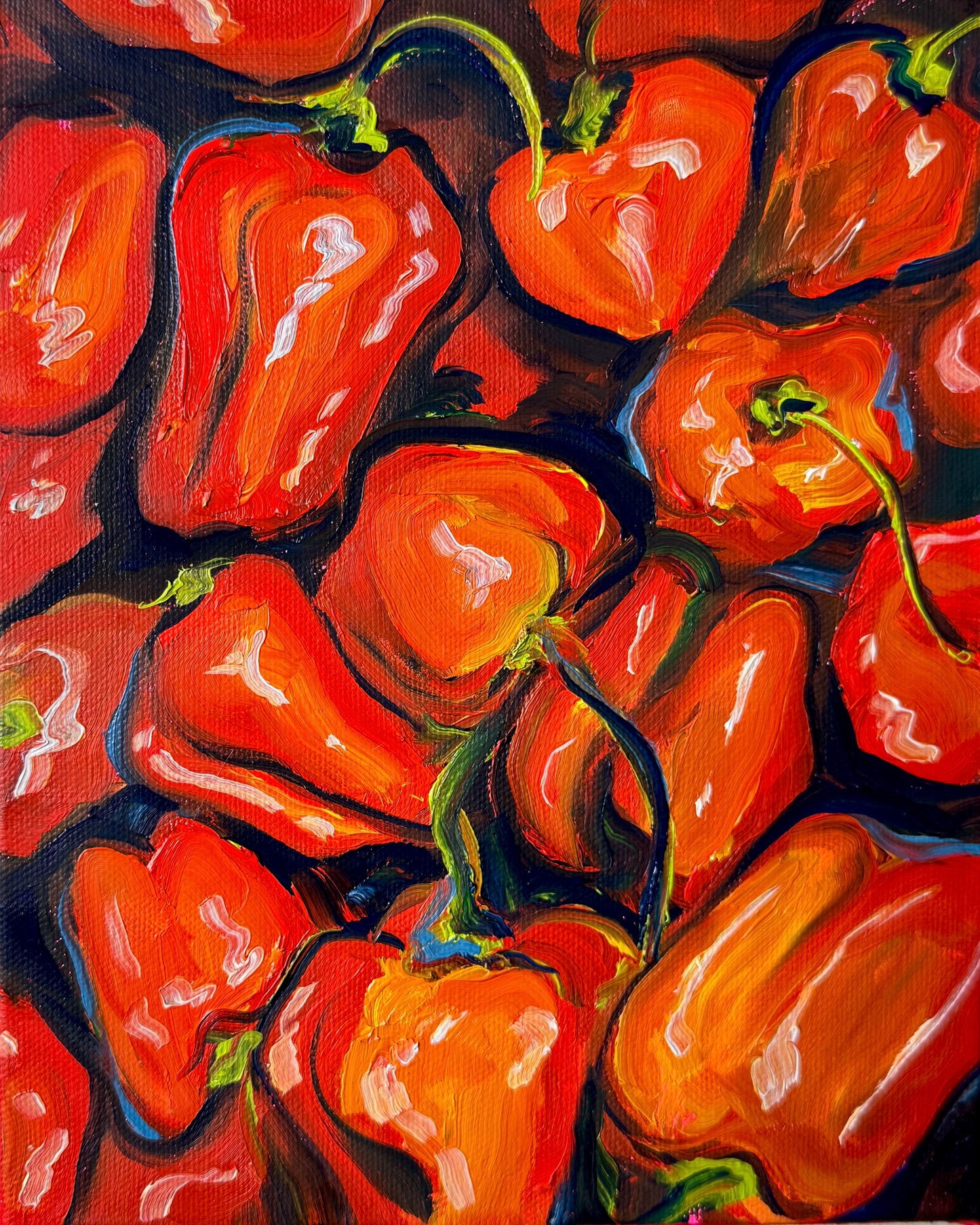 Habanero Peppers, 8x10 Inch Original