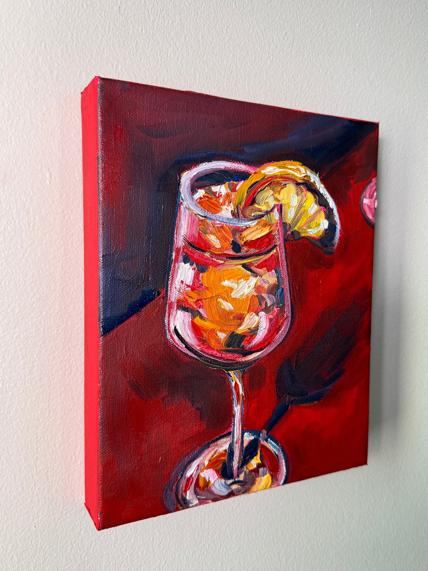 Aperol Spritz on Red, 8x10 Inch Original