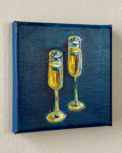 Mini Champagne Glasses, 5x5 Inch Original