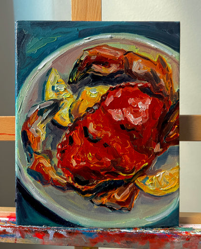 Crab and Lemons, 8x10 Inch Original