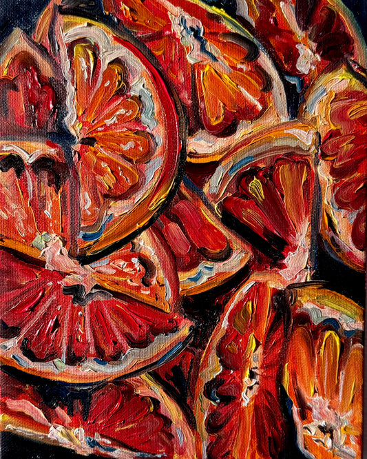 Orange Segments, 8x10 Inch Original