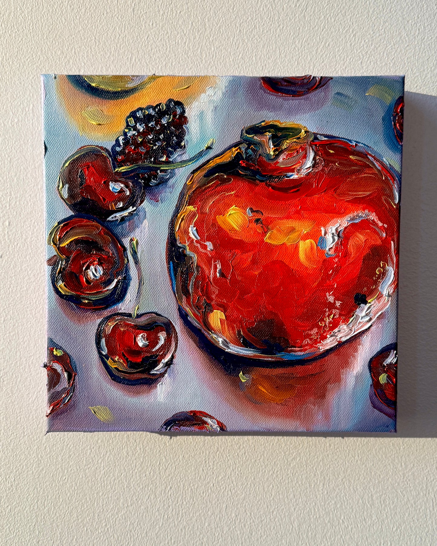 Pomegranate and Cherries, 10x10 Inch Original