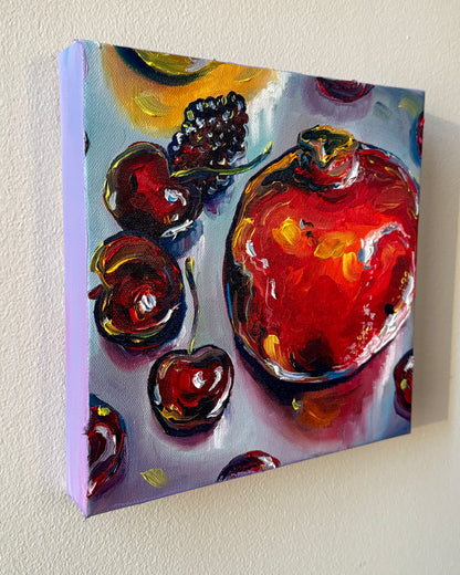 Pomegranate and Cherries, 10x10 Inch Original