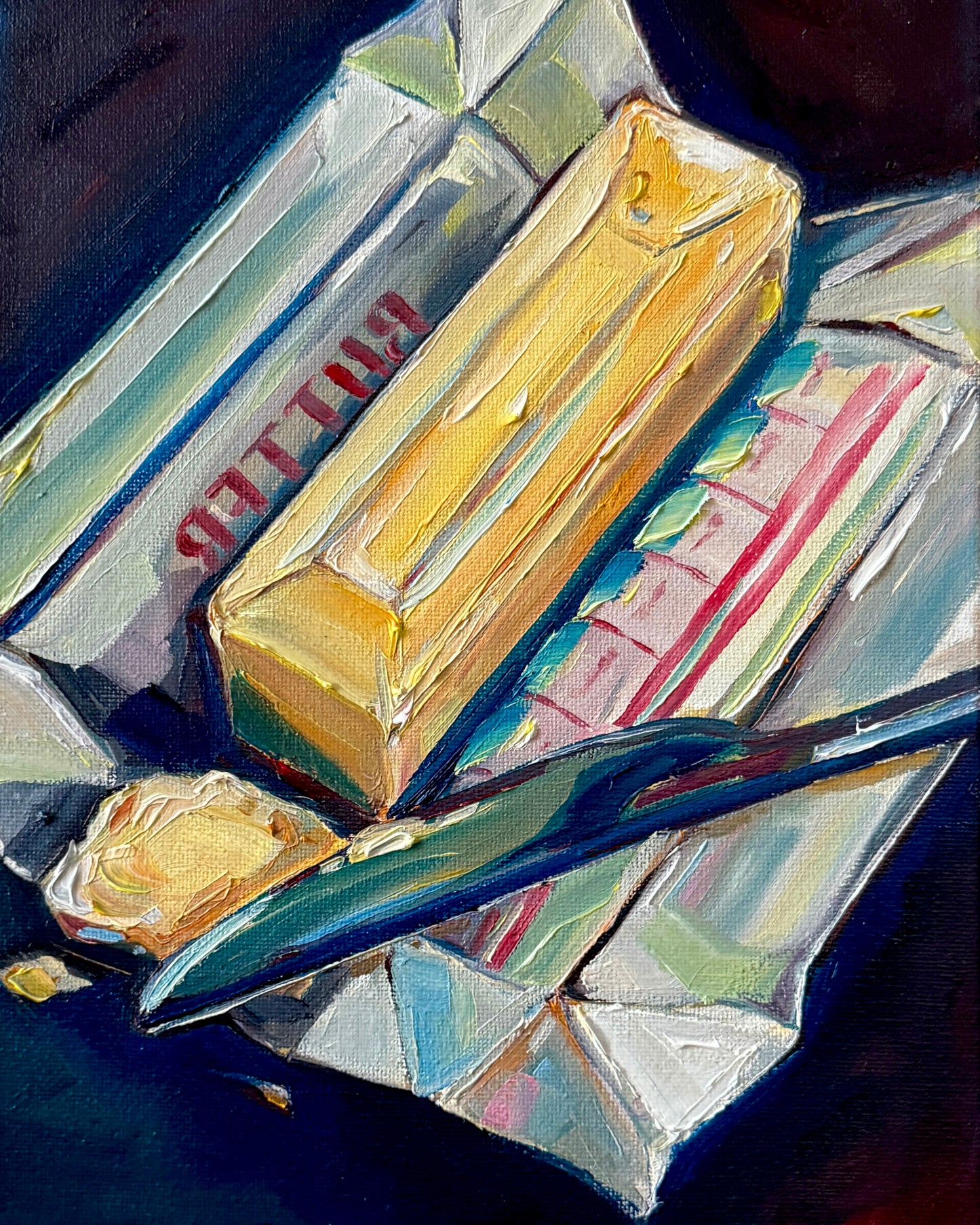 Butter in Cool Tones, 8x10 Inch Original