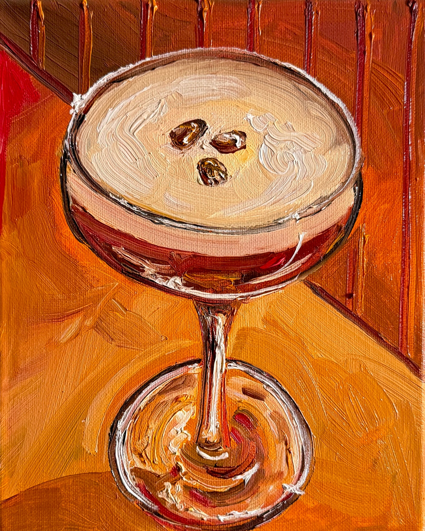 Martini with Stripes Print