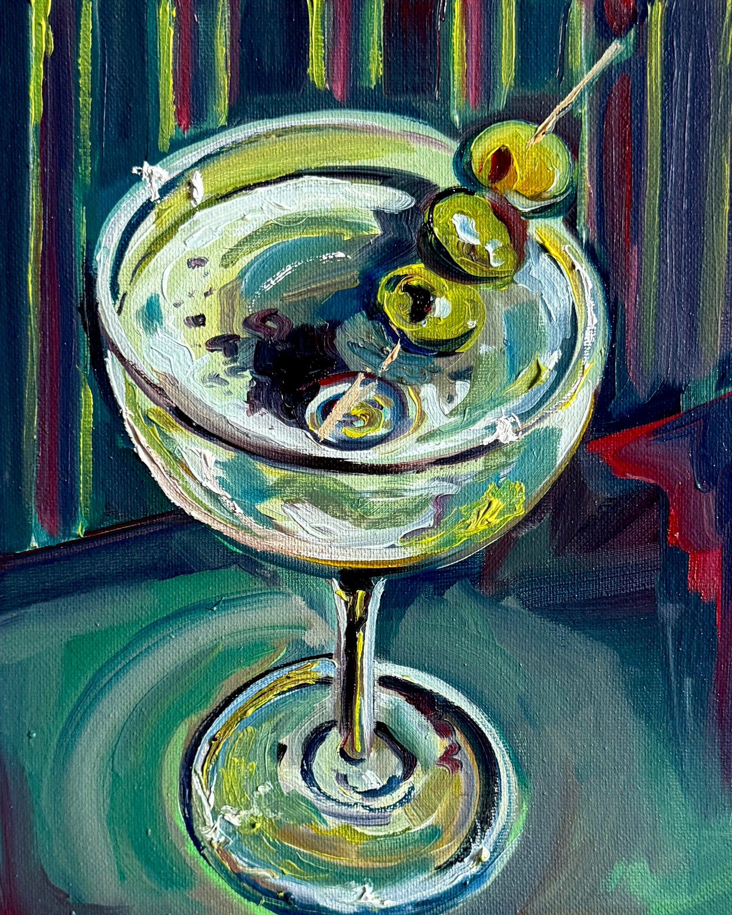Espresso Martini with Stripes Print