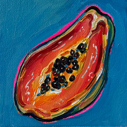 Mini Papaya Half, 5x5 Inch Original