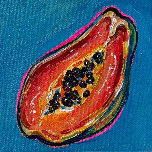Mini Papaya Half, 5x5 Inch Original