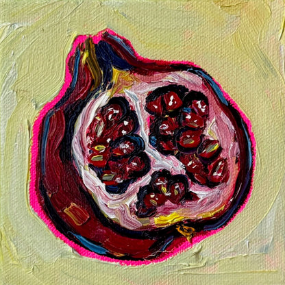 Mini Pomegranate Half, 5x5 Inch Original