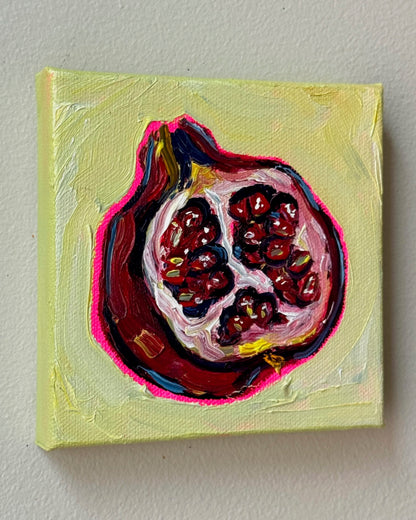 Mini Pomegranate Half, 5x5 Inch Original