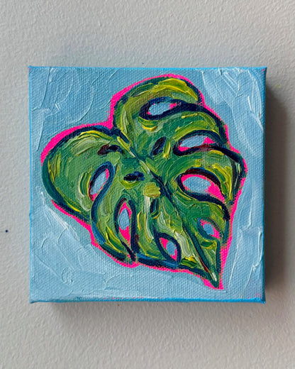 Mini Monstera Leaf, 5x5 Inch Original