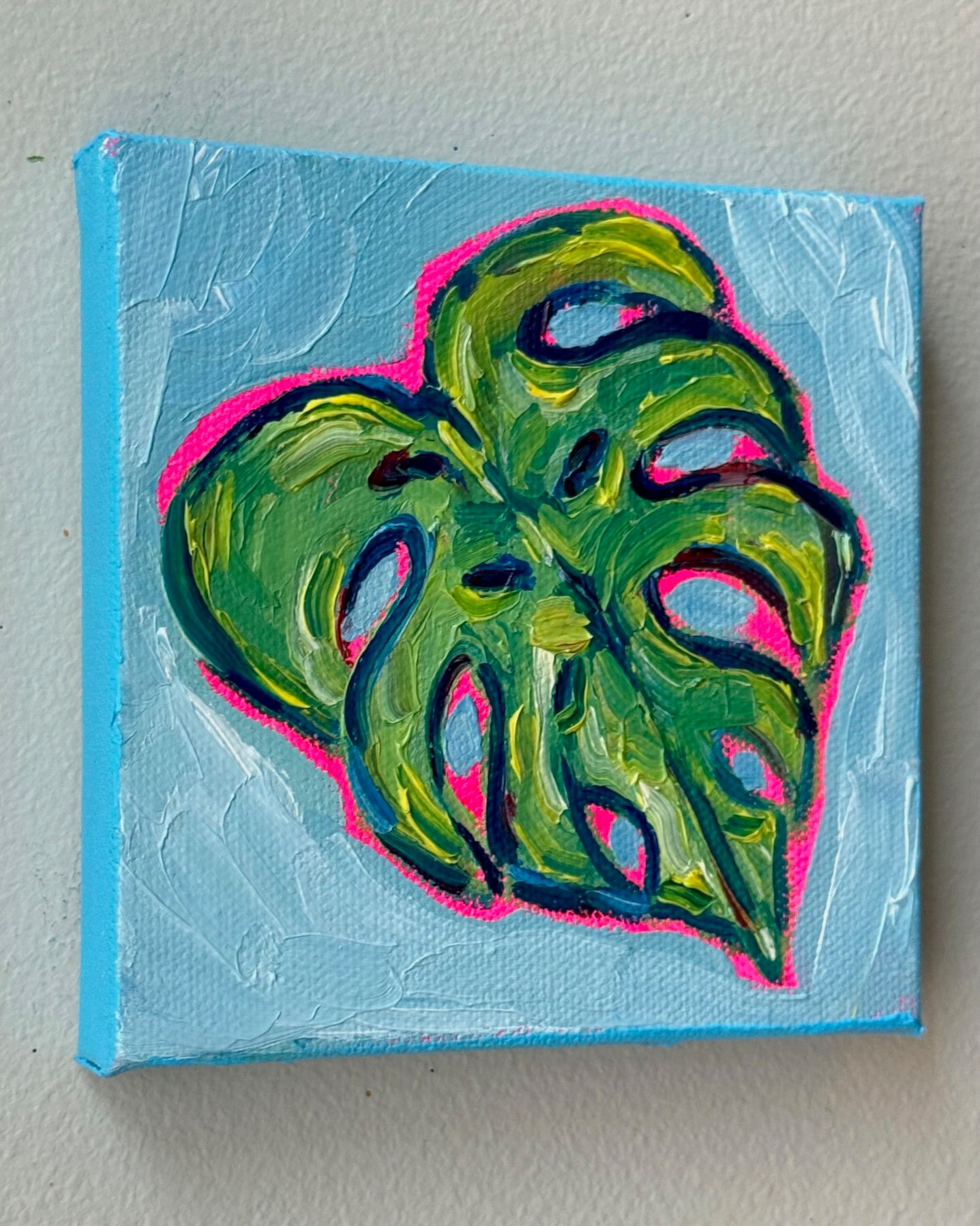 Mini Monstera Leaf, 5x5 Inch Original