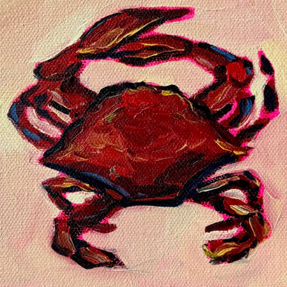 Mini Red Crab, 5x5 Inch Original