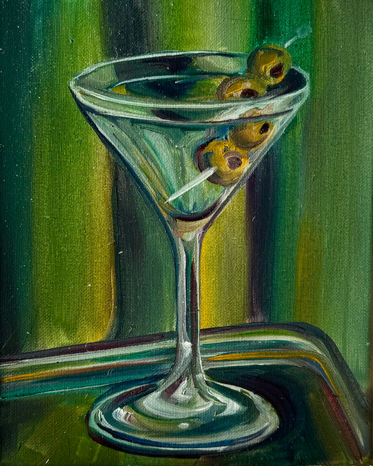 Martini on Green Print