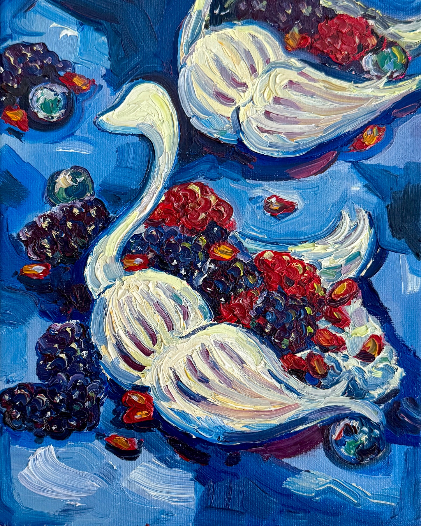 Meringue Swans, 8x10 Inch Original