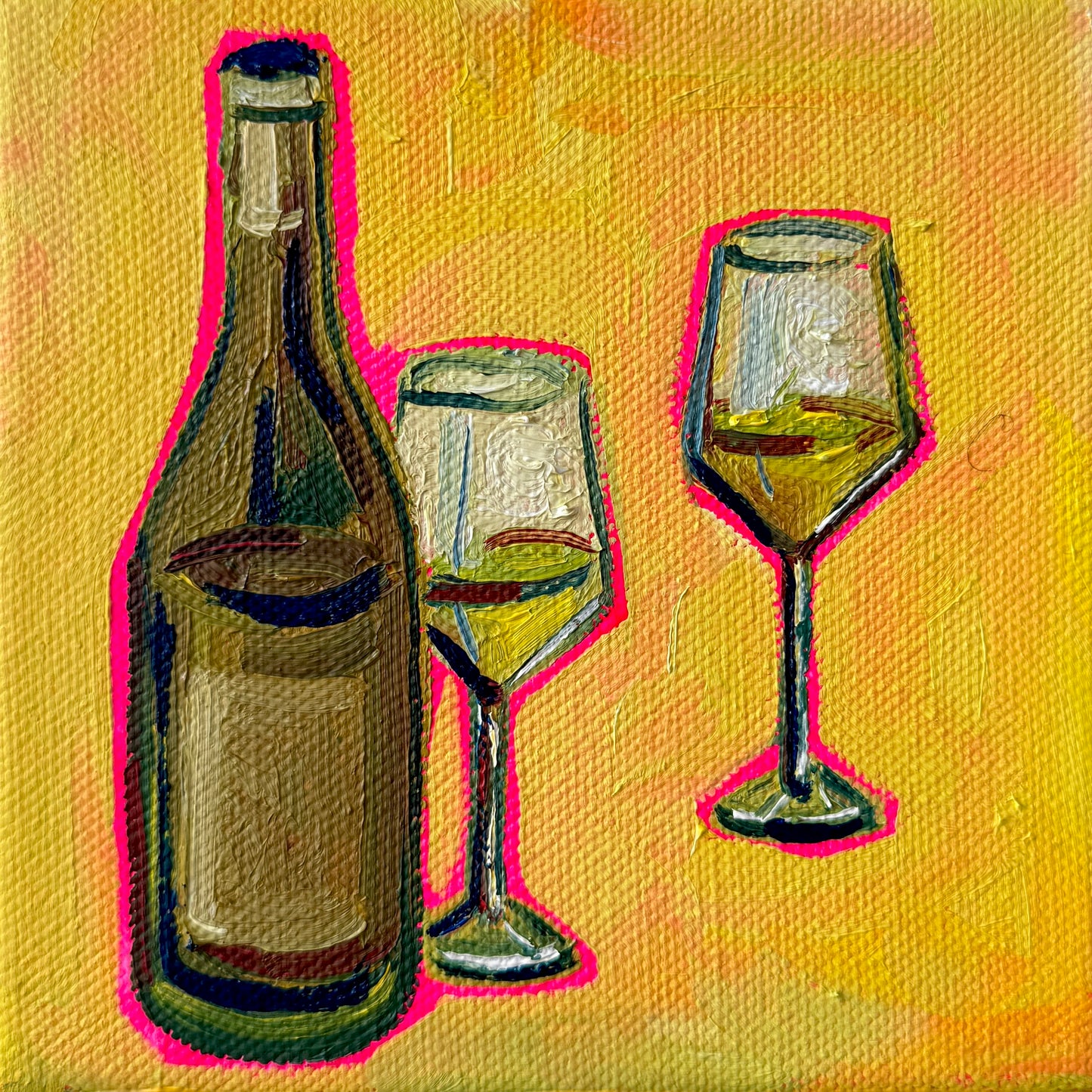 Mini Bottle of Wine, 5x5 Inch Original