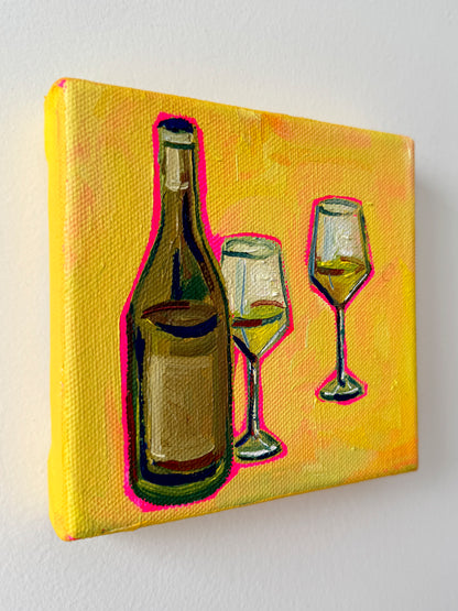 Mini Bottle of Wine, 5x5 Inch Original