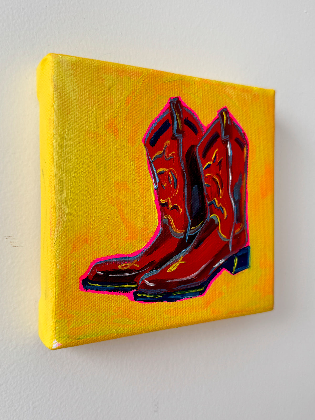 Mini Red Cowboy Boots, 5x5 Inch Original