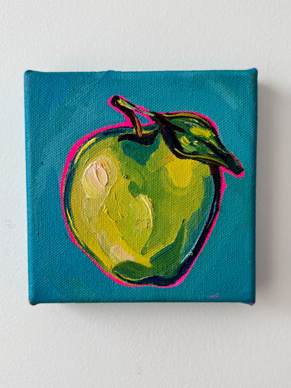 Mini Green Apple, 5x5 Inch Original