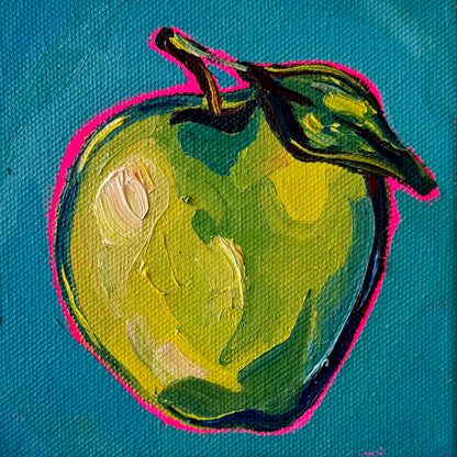 Mini Green Apple, 5x5 Inch Original
