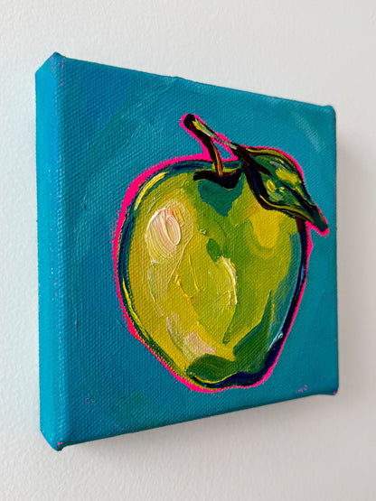 Mini Green Apple, 5x5 Inch Original