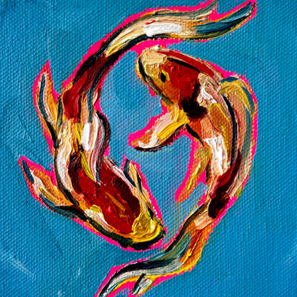 Mini Koi Fish, 5x5 Inch Original