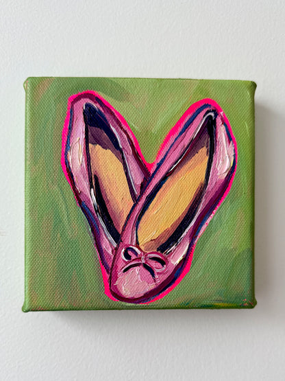 Mini Pink Ballet Flats, 5x5 Inch Original