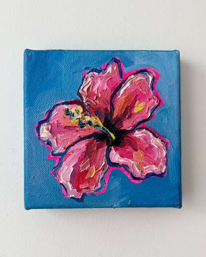 Mini Pink Hibiscus, 5x5 Inch Original
