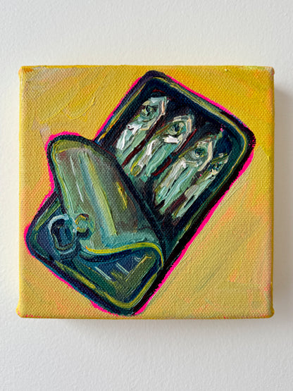 Mini Sardine Tin, Open, 5x5 Inch Original