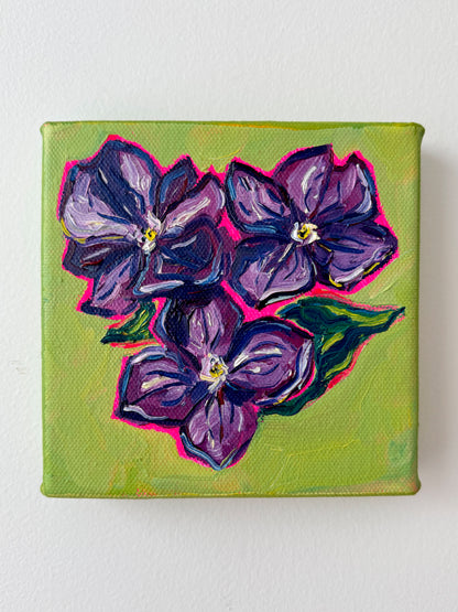 Mini Violets, 5x5 Inch Original