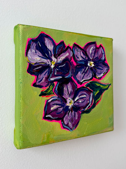 Mini Violets, 5x5 Inch Original