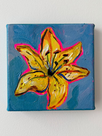 Mini Yellow Lily, 5x5 Inch Original