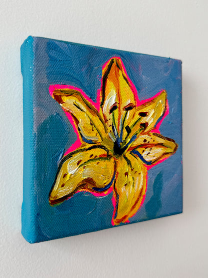 Mini Yellow Lily, 5x5 Inch Original