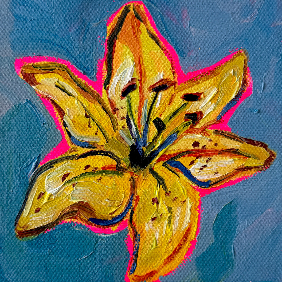 Mini Yellow Lily, 5x5 Inch Original